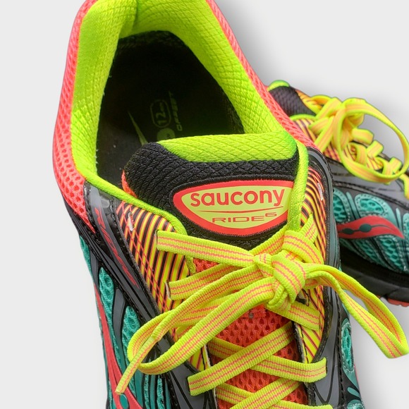 Saucony Womens Ride 6 Athletic Running Shoes Sz 11 Multicolored Activewear - Picture 8 of 12